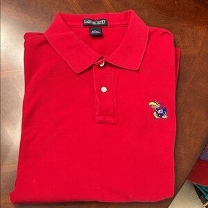 KU Jayhawks Vibrant Red Polo with Embroidered Logo